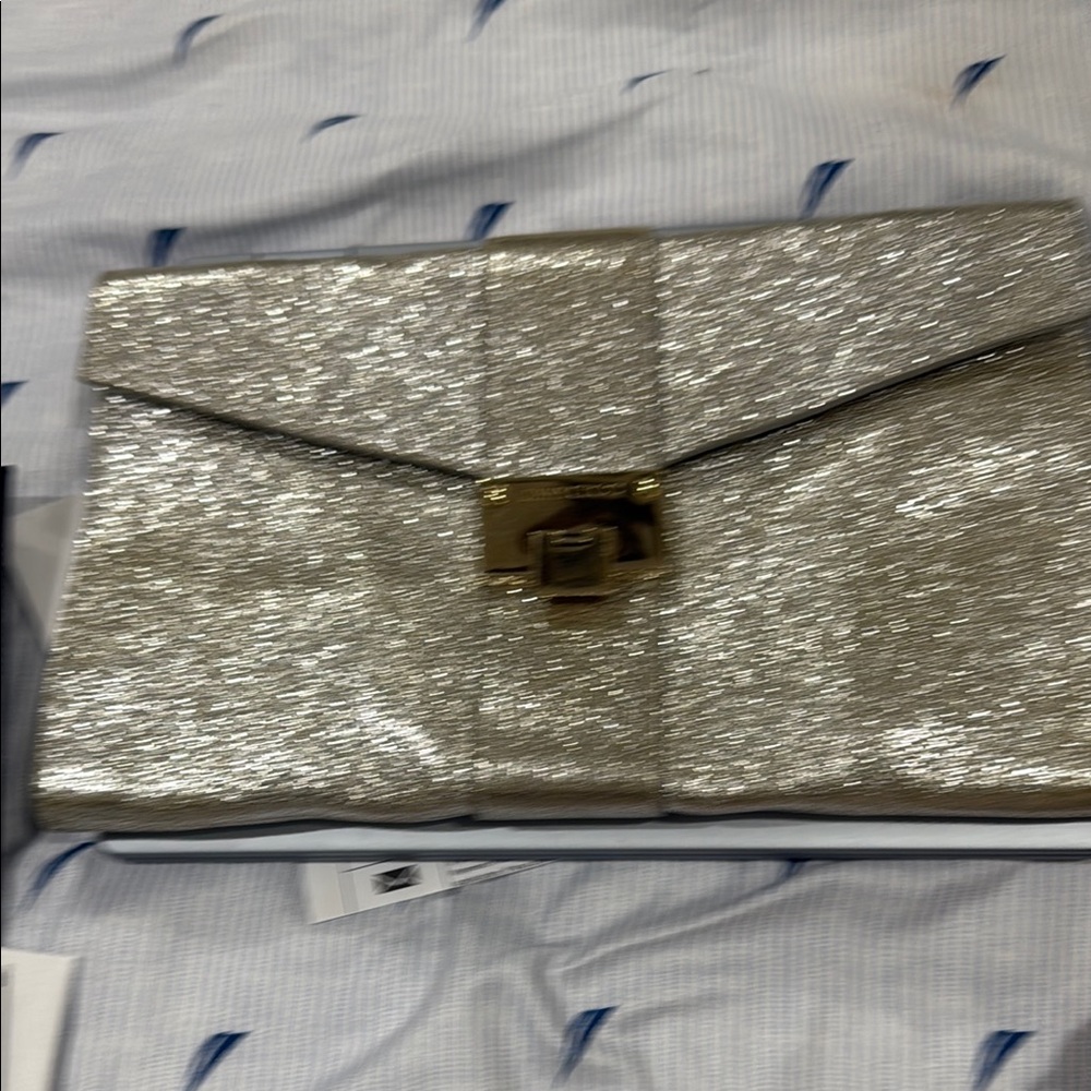 Jimmy Choo Silver Clutch Wristlet